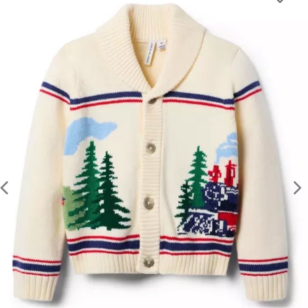 NWT- Janie and Jack The Cozy Train Cardigan (sold out)